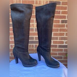 Cole Haan knee high black leather heeled boots size 10